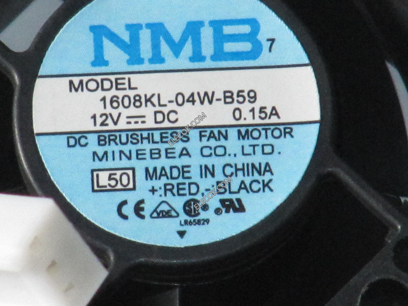 NMB 1608KL-04W-B59-L50 12V 0.15A 1.32W 3wires Cooling Fan