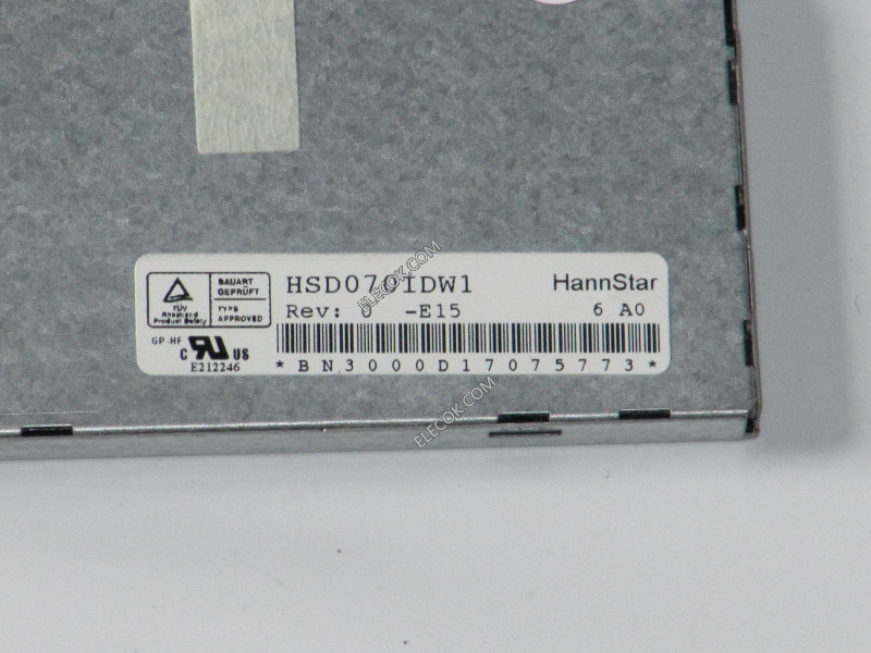 HSD070IDW1-E15 7.0" a-Si TFT-LCD Painel para HannStar 