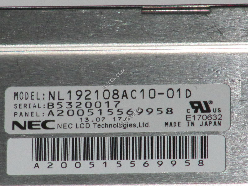 NL192108AC10-01D 9.0" a-Si TFT-LCD パネルにとってNLT 