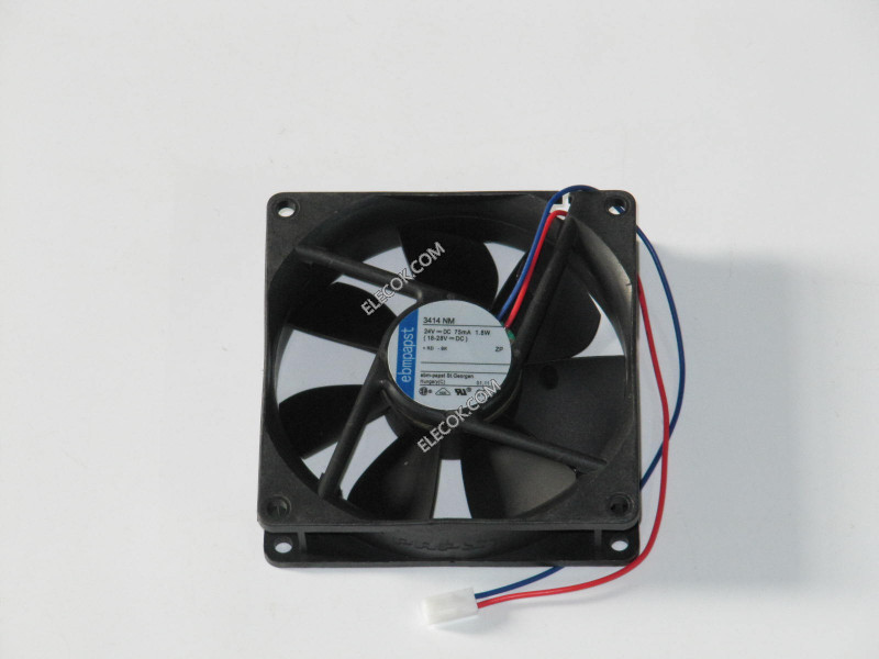 EBM-Papst 3414NM 24V 75mA 1.8W 2wires Cooling Fan