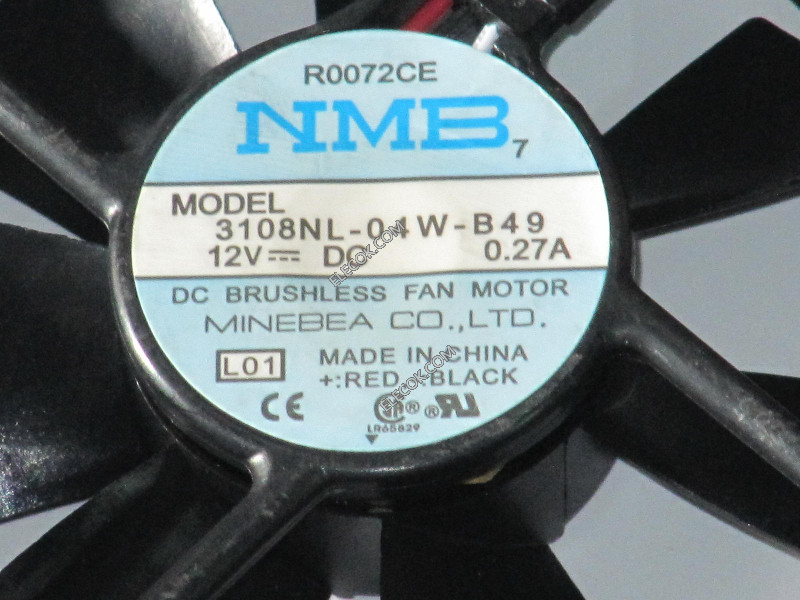 NMB 3108NL-04W-B49 12V 0.27A 3선 냉각 팬 