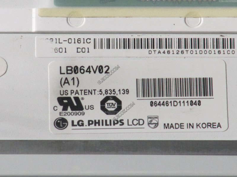 LB064V02-A1 6,4" a-Si TFT-LCD Panel til LG.Philips LCD used 