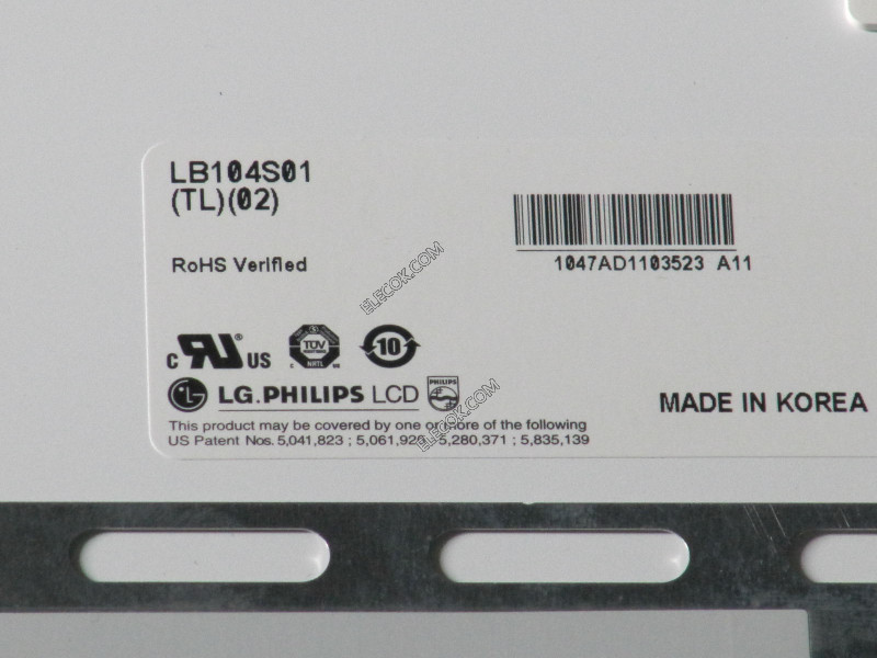 LB104S01-TL02 10,4" a-Si TFT-LCD Painel para LG Exibição usado 