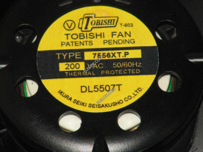 Toshiba TYPE-7556X-TP 200V 43/40W fan without sensor, refurbished
