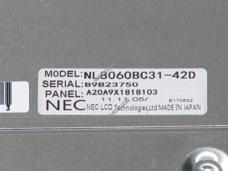 NL8060BC31-42D 12,1" a-Si TFT-LCD Panneau pour NEC 