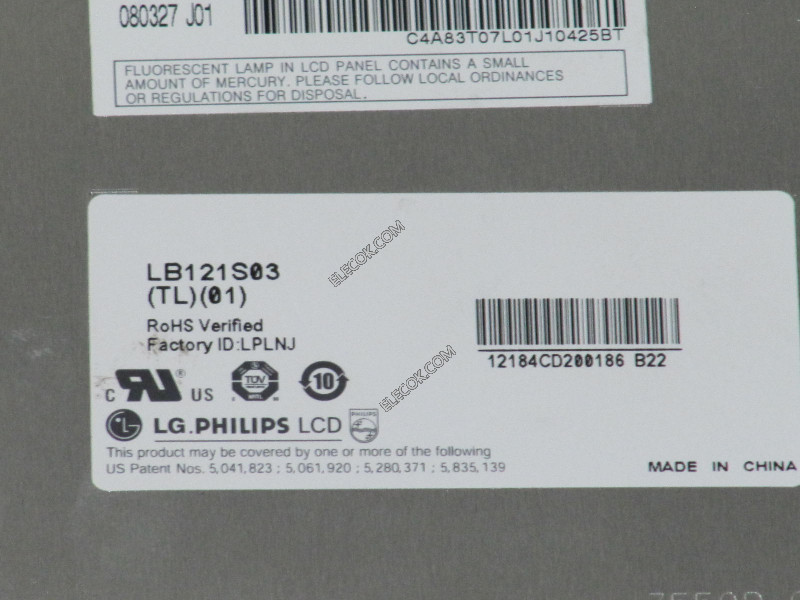 LB121S03-TL01 12.1" a-Si TFT-LCD パネルにとってLG.Philips LCD 中古品