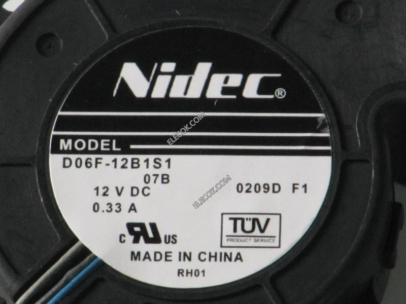 Nidec D06F-12B1S1 12V 0.33A 3선 냉각 팬 