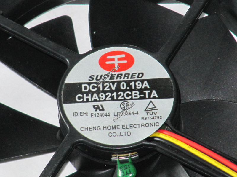 SUPERRED CHA9212CB-TA 12V 0.19A 3wires cooling fan