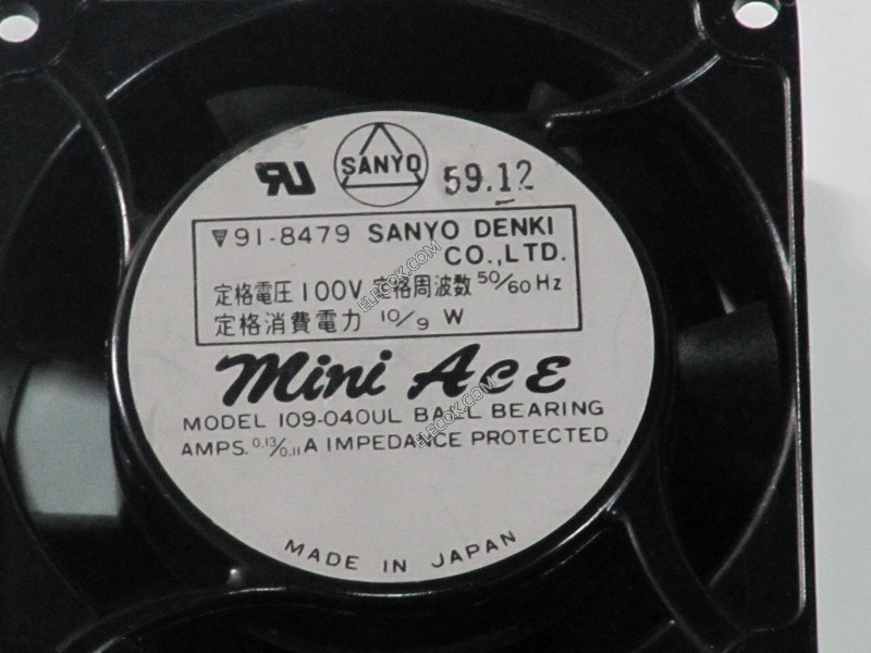 Sanyo 109-040UL 100V 0.13/0.11A 10/9W Cooling Fan