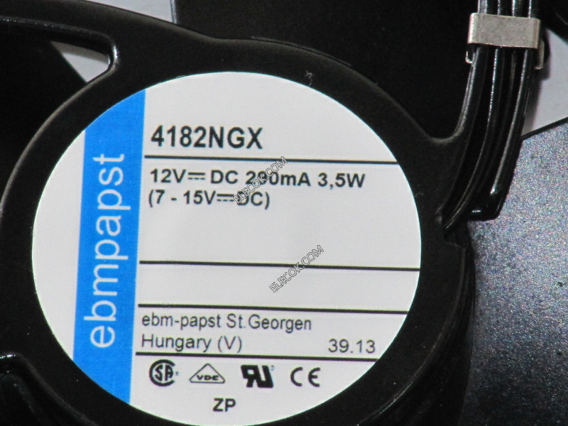 EBM-Papst 4182NGX 12V 3,5W stopcontact connection Koelventilator 