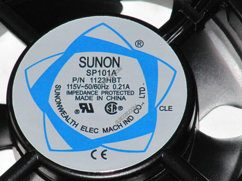 SUNON P/N 1123HBT 115V 0,21A 2 draden koelventilator 