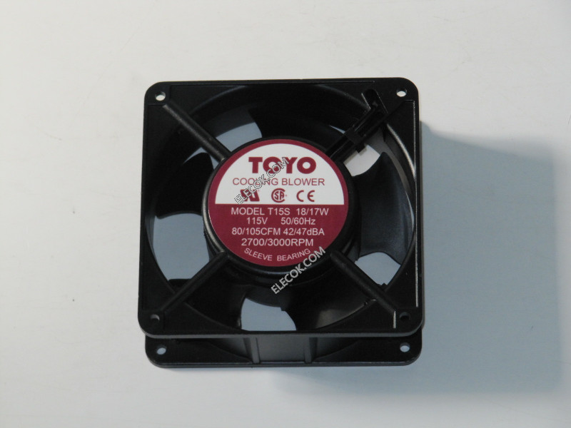 TOYO T15S 20/18W 100/115V 50/60HZ 80/105CFM 43/49DBA Cooling Fan 