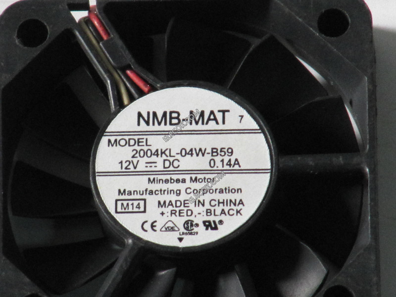NMB 2004KL-04W-B59 12V 0,14A 3 ledninger Kjølevifte 
