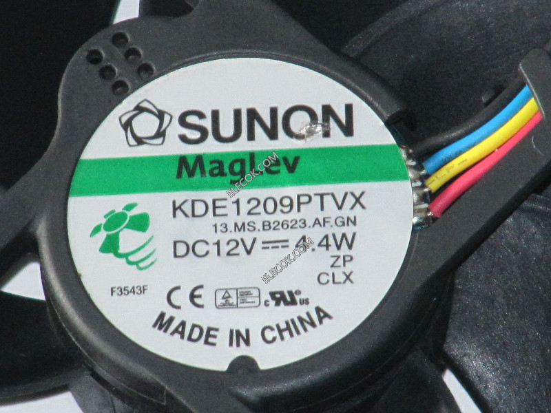 SUNON KDE1209PTVX AF. GN 12V 4,4W 4 cable MagleV Enfriamiento Ventilador 