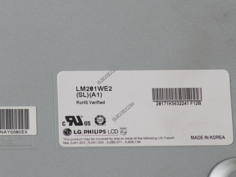 LM201WE2-SLA1 20,1" a-Si TFT-LCD Panel para LG.Philips LCD usado 