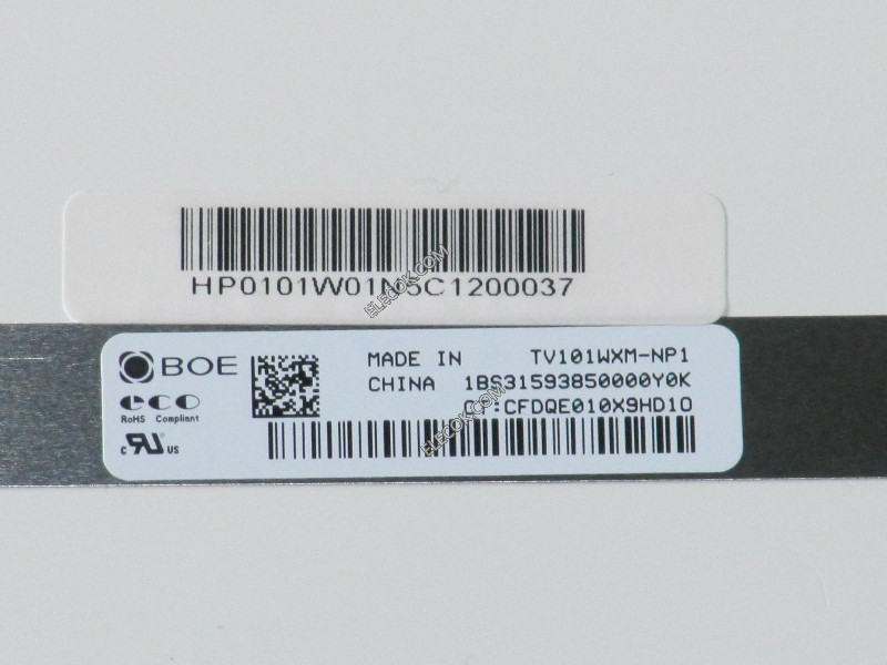 TV101WXM-NP1 10,1" a-Si TFT-LCD Platte für BOE EDP verbinder without berührungsempfindlicher bildschirm 