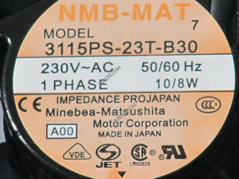 NMB 3115PS-23T-B30-A00 230V 0.055A 8W Cooling Fan