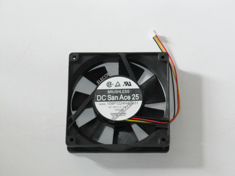 Sanyo 109P1224H4D031 24V 0,24A 3wires Cooling Fan Refurbished 