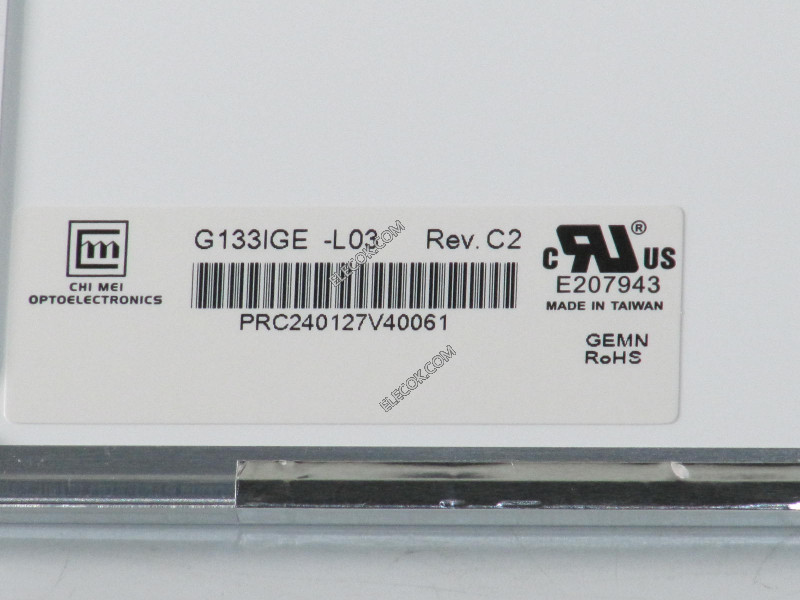 G133IGE-L03 13,3" a-Si TFT-LCD Panneau pour CHIMEI INNOLUX 