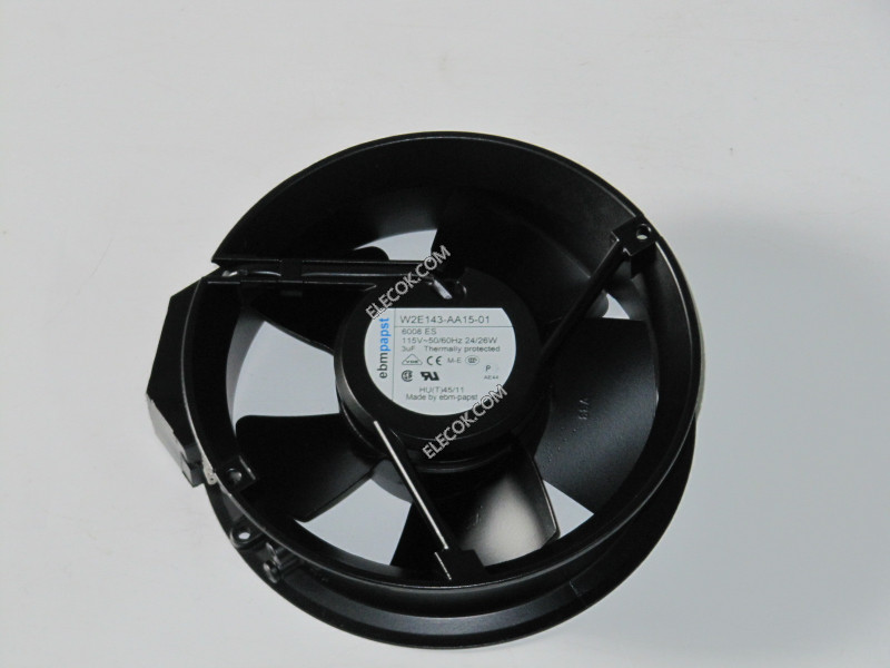 ebm 17251   Metal leaf FAN W2E143-AA15-01  115V   50/60HZ  24/26W  cooling fan  with  socket connection