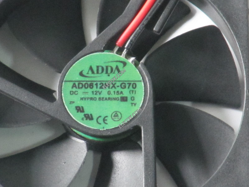 ADDA AD0612HX-G70 12V 0,15A 2 kablar Kylfläkt 