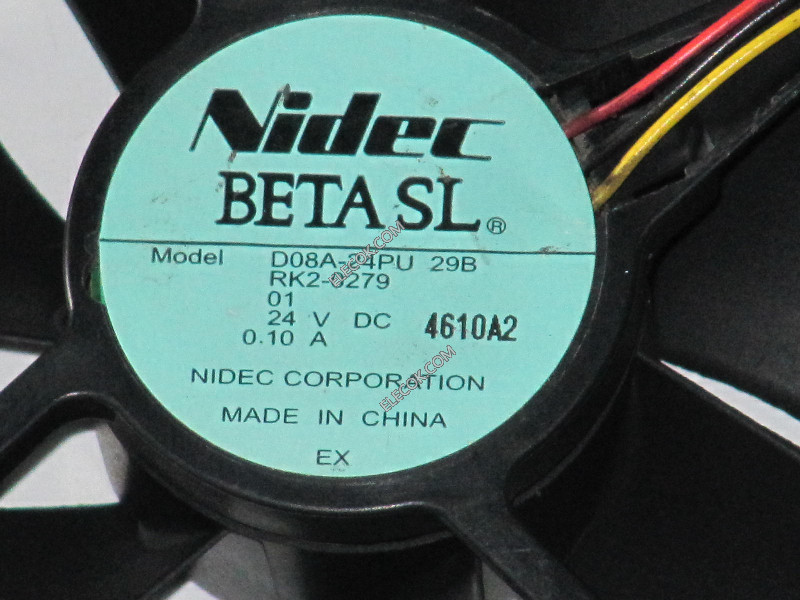 Nidec D08A-24PU 29B 24V 0.10A 3 cable enfriamiento ventilador 