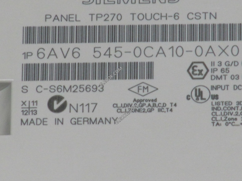 6AV6545-0CA10-0AX0 TP270-6 Siemens HMI, Inventory new