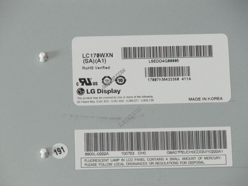 LC170WXN-SAA1 17.0" a-Si TFT-LCD Platte für LG.Philips LCD Gebraucht 
