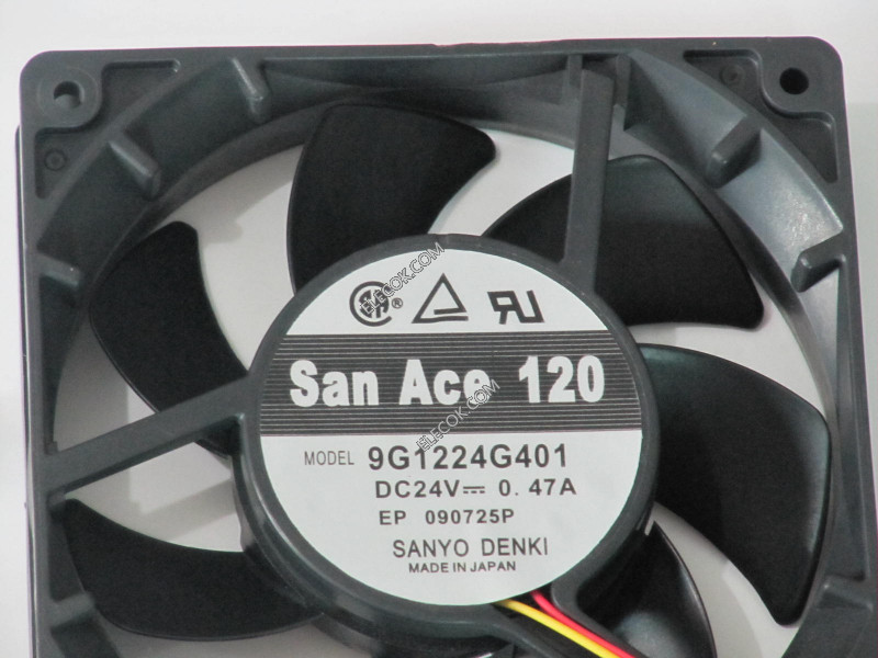 Sanyo 9G1224G401 24V 0.47A 3wires Cooling Fan