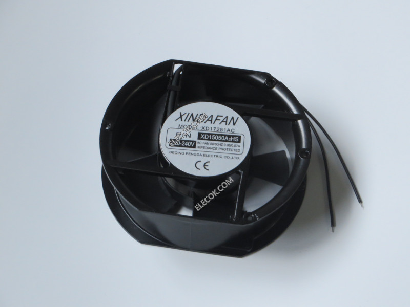 XINDAFAN XD17251AC 220/240V 0,08/0,07A 2wires Cooling Fan Oval kształt 