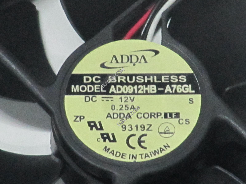 ADDA AD0912HB-A76GL 12V 0.25A 3선 냉각 팬 