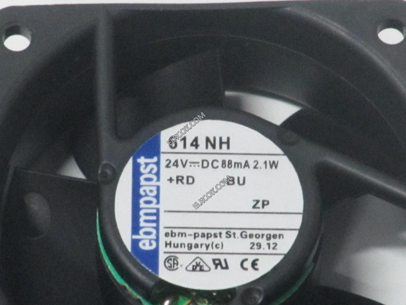 EBM-Papst 614NH 24V 88mA 2,1W 2wires Cooling Fan 