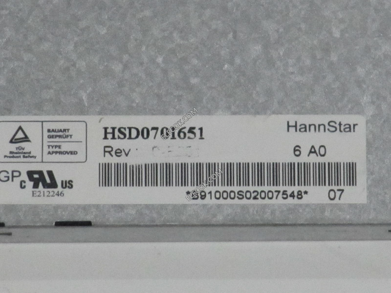 HSD070I651-F20 7.0" a-Si TFT-LCD Panel dla HannStar replacement 