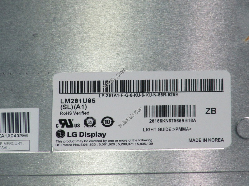 LM201U05-SLA1 20.1" a-Si TFT-LCD パネルにとってLG.Philips LCD 中古品