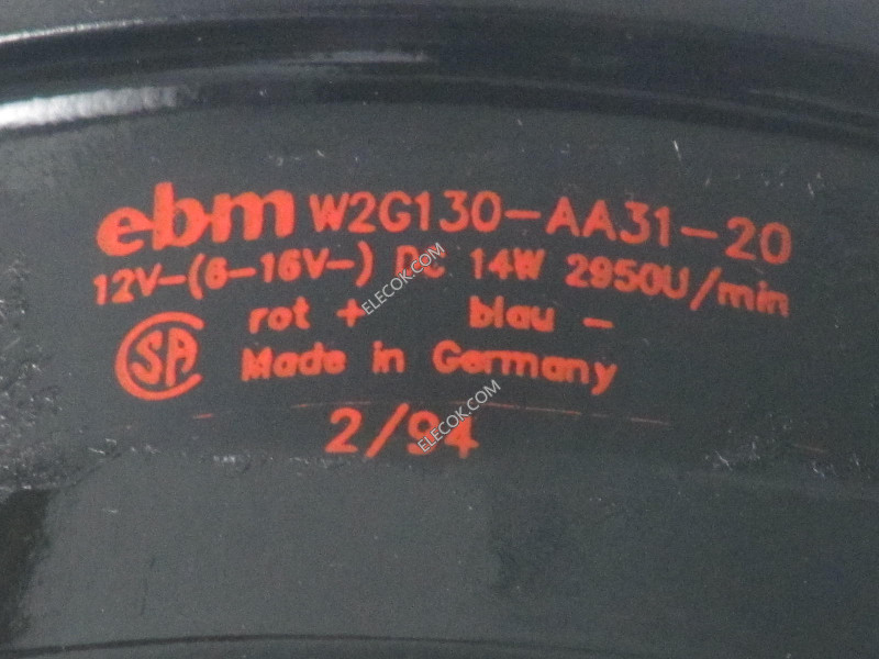 EBM-Papst W2G130-AA31-20 12V 14W Cooling Fan
