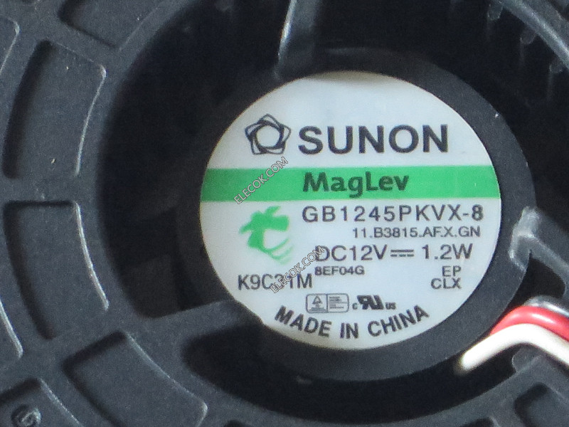 SUNON GB1245PKVX-8 11.B3815.AF.X.GN 12V 1,2W 3 ledninger VIFTE 