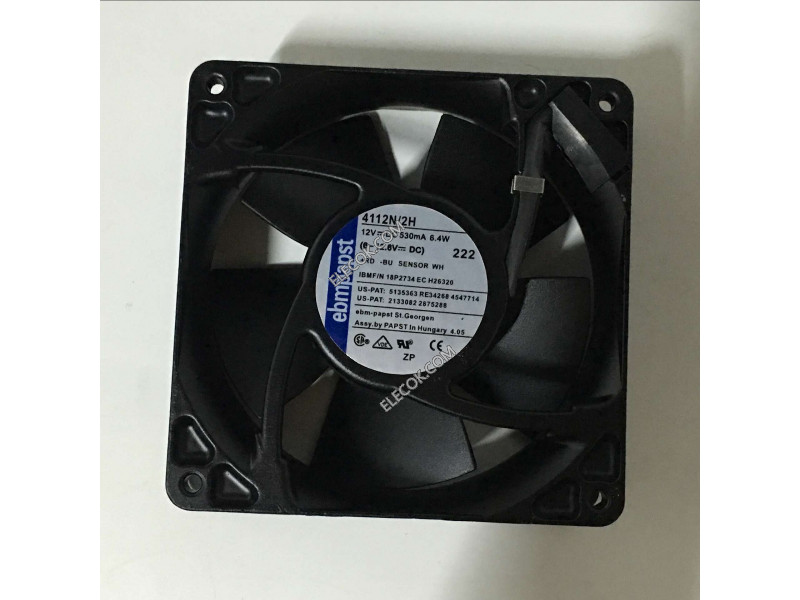 EBM-Papst 4112N/2H 12V 530mA 6,4W 3wires Cooling Fan 