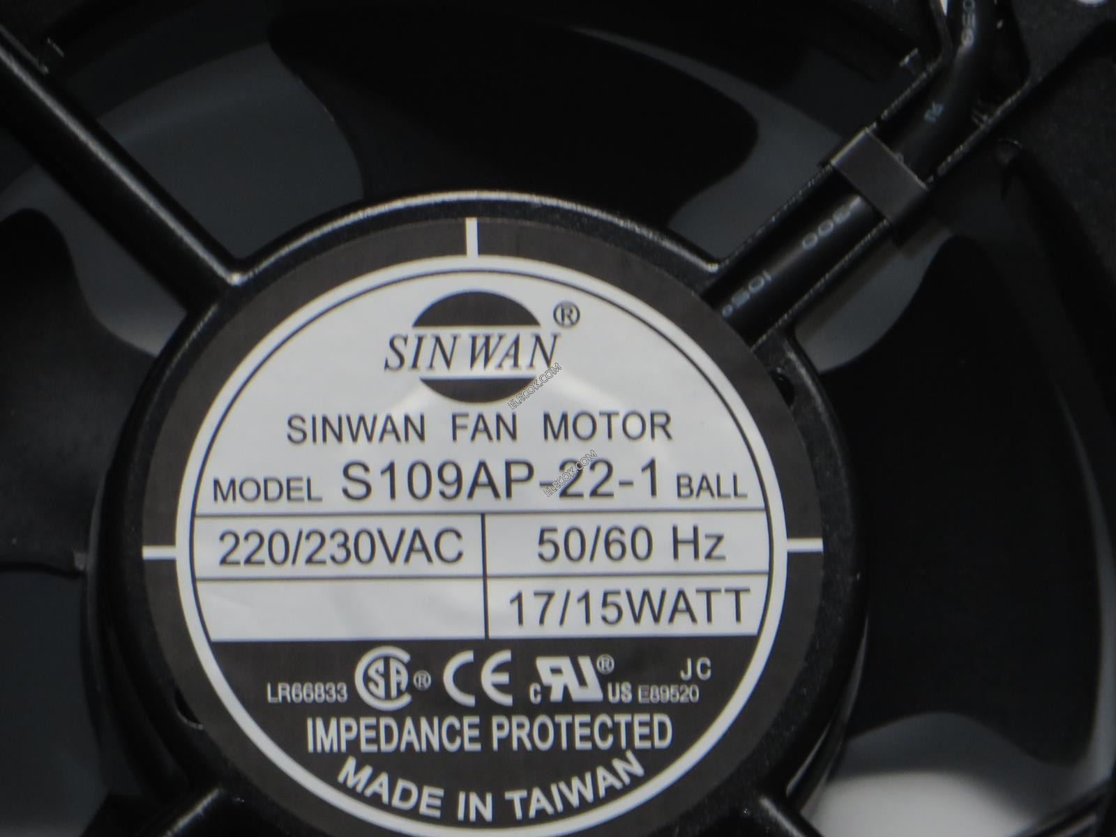 MS 1 PCS SINWAN FAN MOTOR Fan  S109AP-22-1 AC 200-240V 2 wire 120*120*38MM 