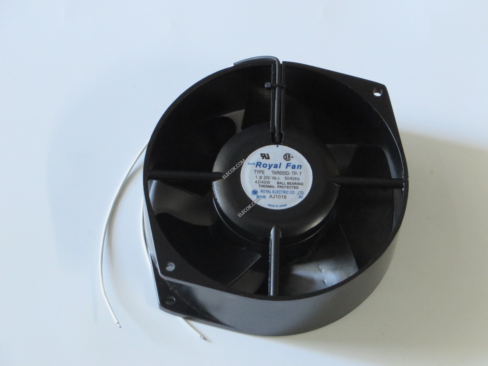 ROYAL FAN TAR655D-TP-7 200V 43/40W wires Cooling Fan refurbished